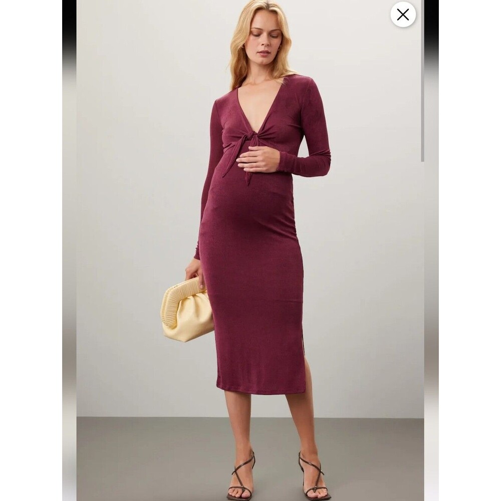 Ripe Maternity Purple Midi Dress Size XL